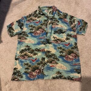 Faherty Blue and green vintage Hawaiian shirt
